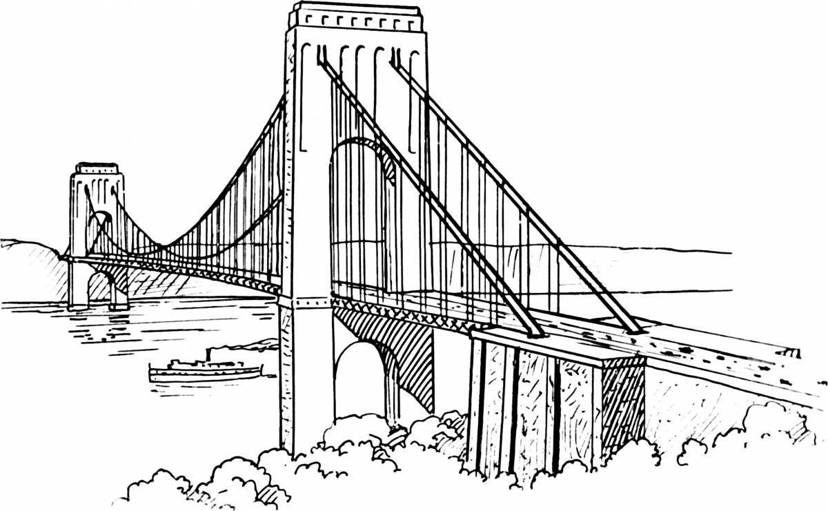 Sparkling bridge coloring book for kids