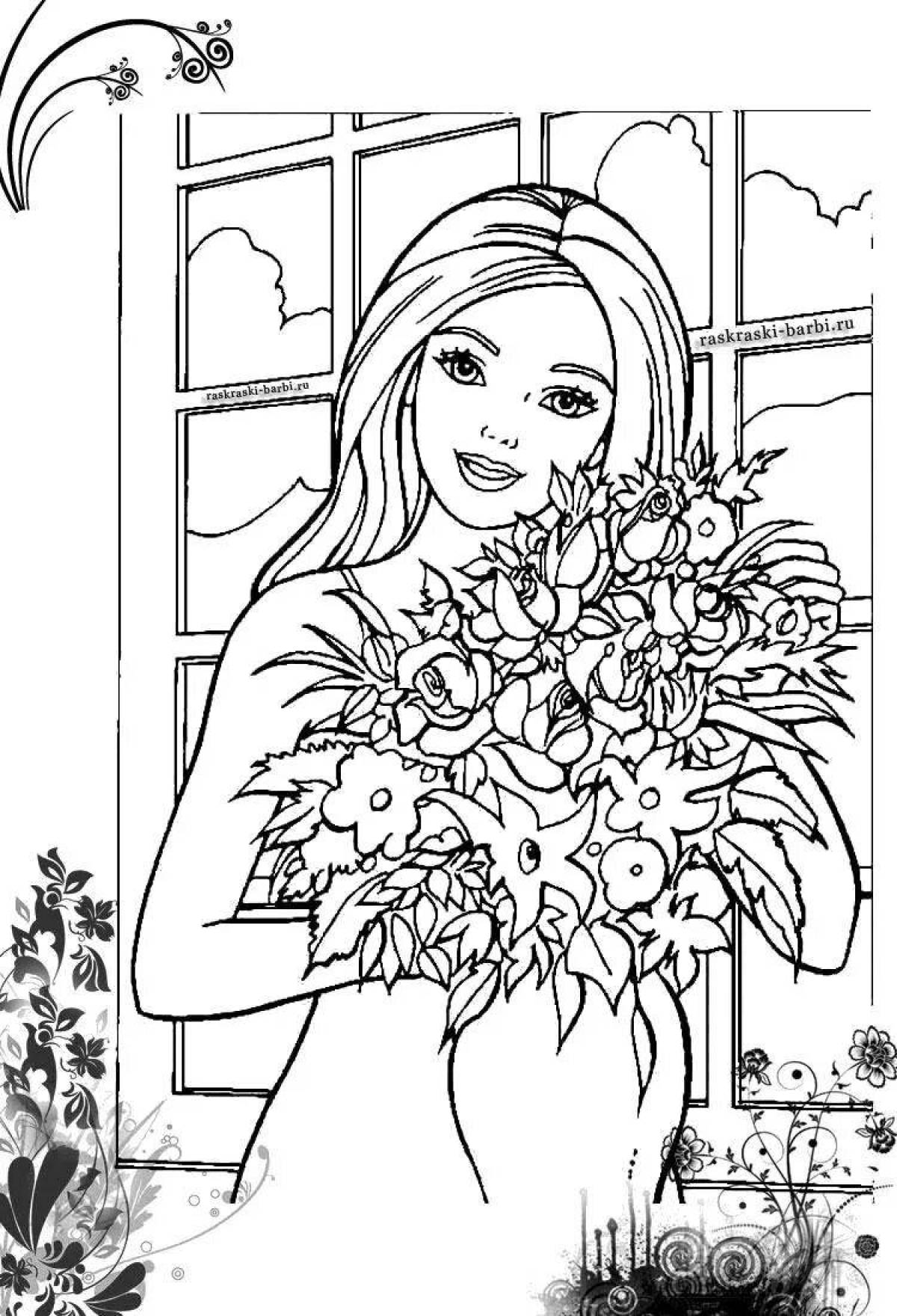 Luxury coloring book for girls