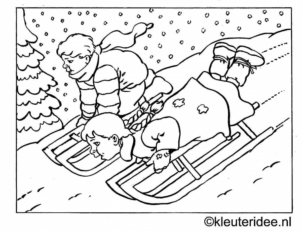 Vibrant winter safety coloring book for preschoolers