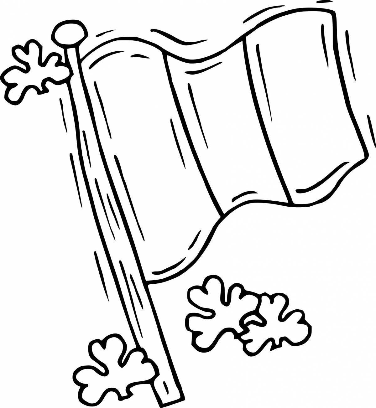 Lovely Russian flag coloring page for kids