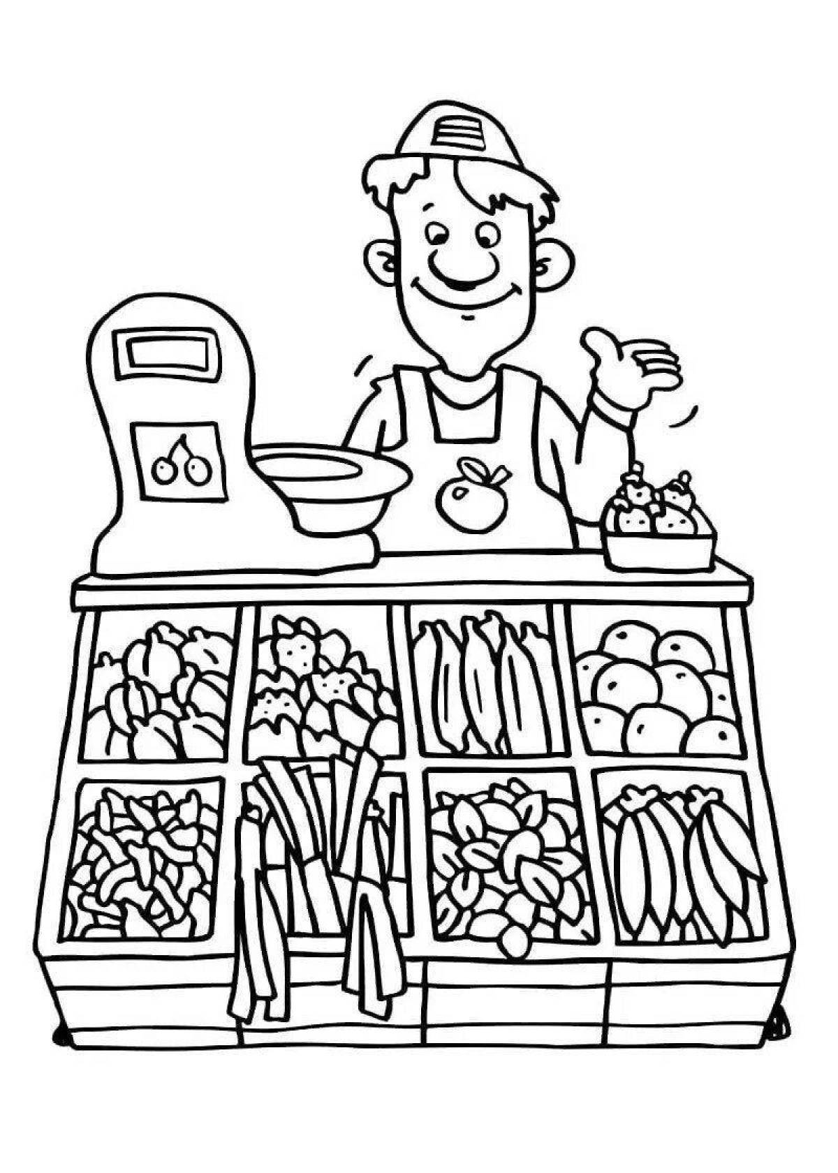 Nice coloring world of professions for children