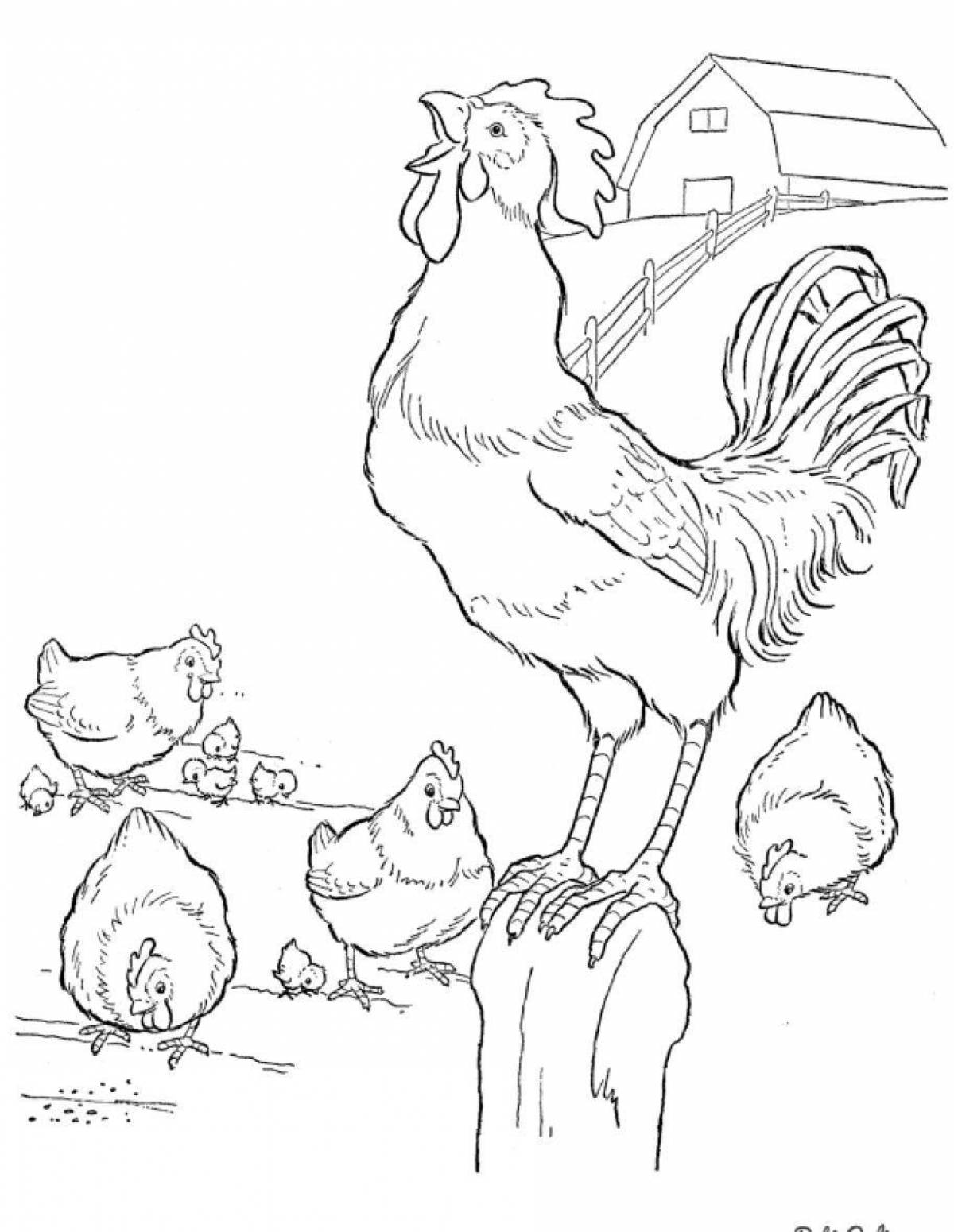 Brilliant bird yard coloring page for toddlers