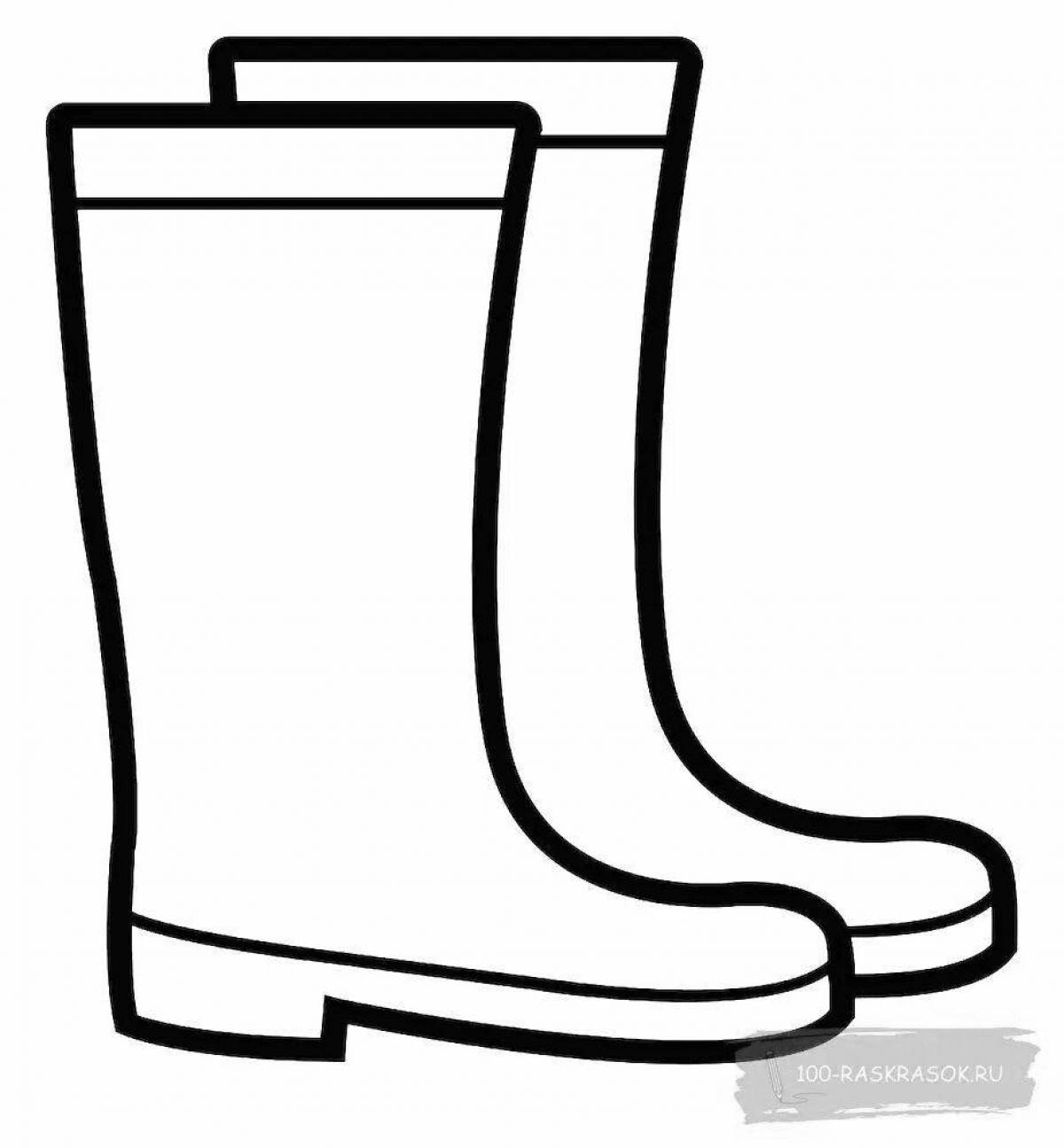 Colourful rubber boots coloring book