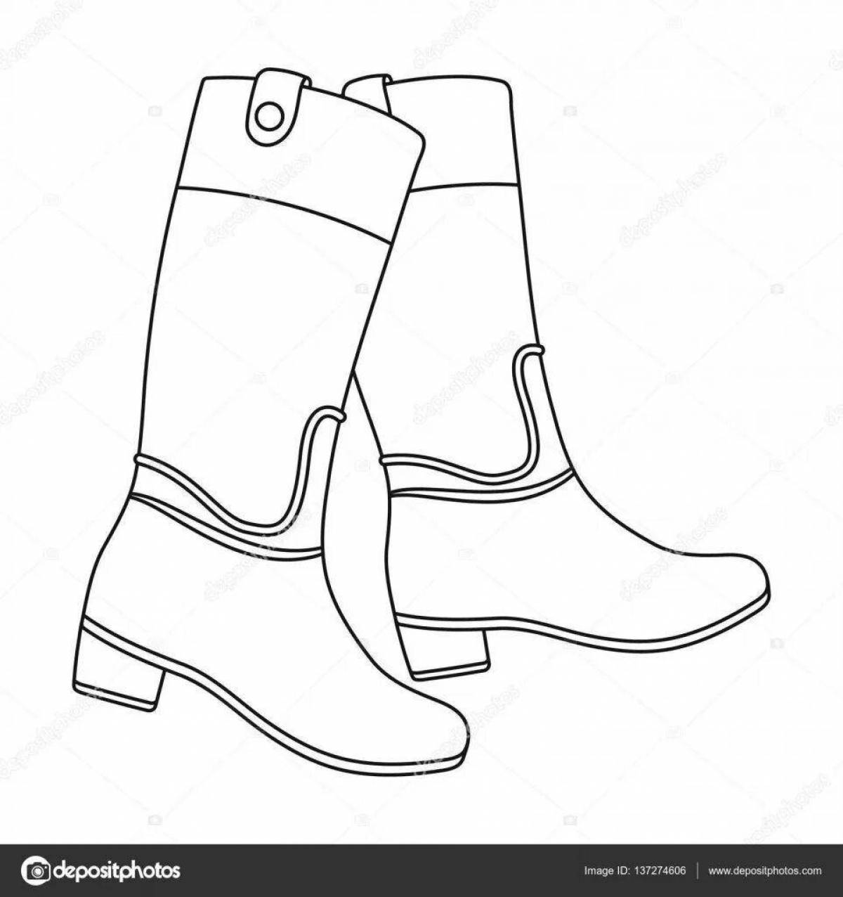 Coloring funny rubber boots
