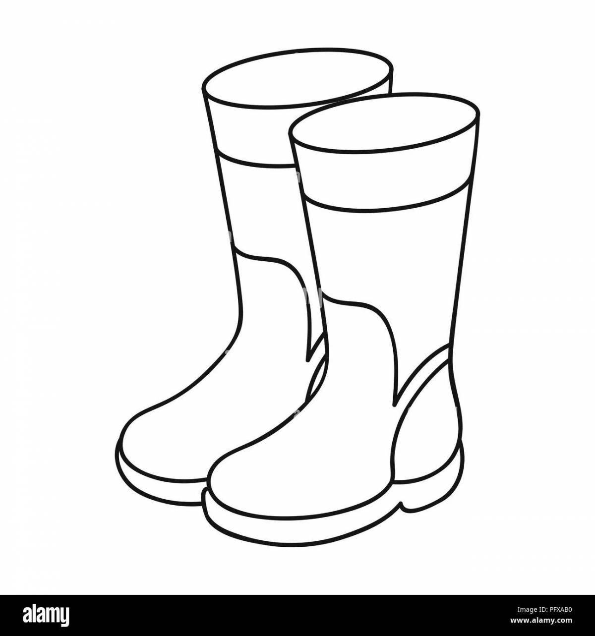 Playful rubber boots coloring page