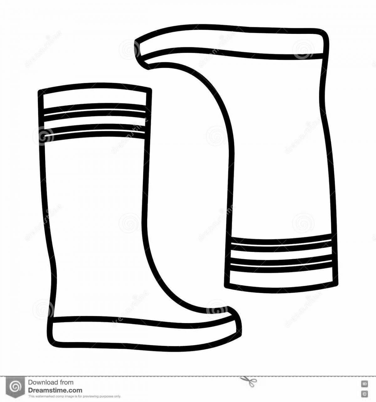 Cute rubber boots coloring page