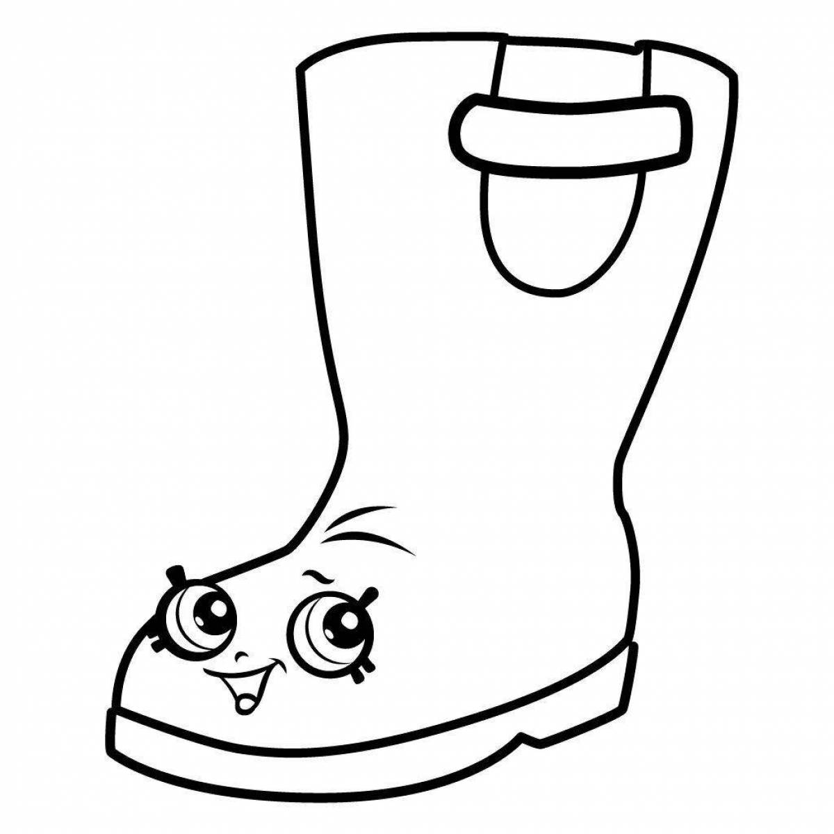 Coloring page joyful rubber boots