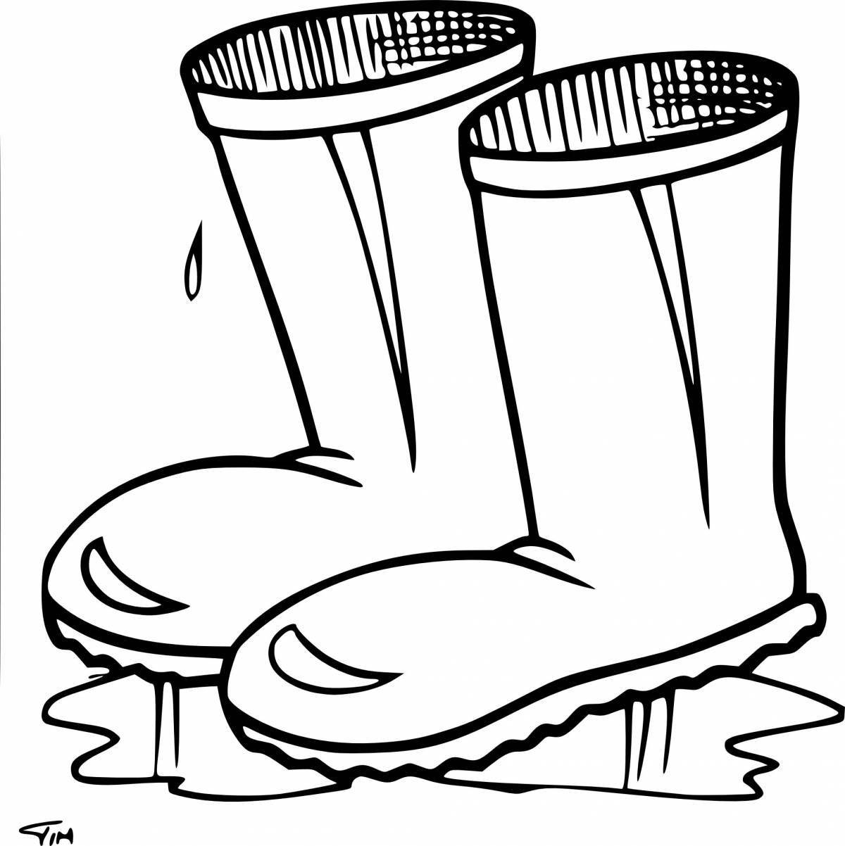 Fantastic rubber boots coloring page
