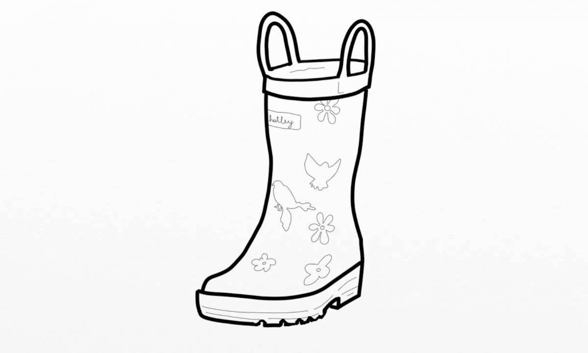 Gorgeous rubber boots coloring page