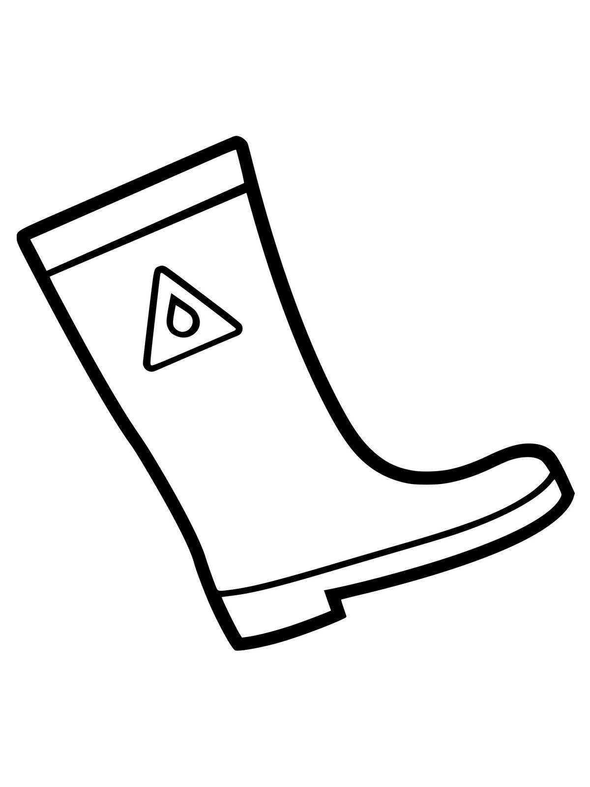 Coloring page amazing rubber boots