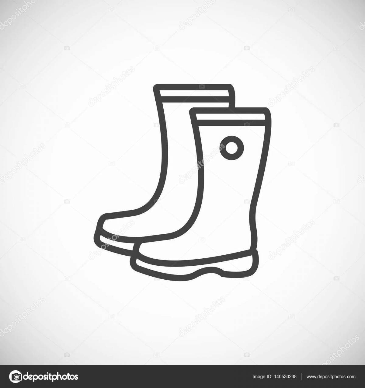 Incredible rubber boots coloring page