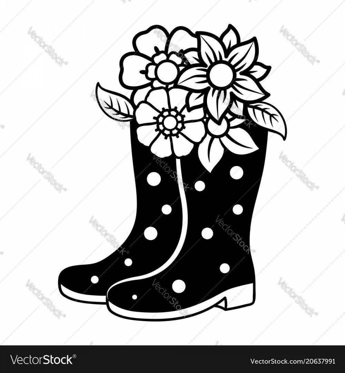 Colouring awesome rubber boots