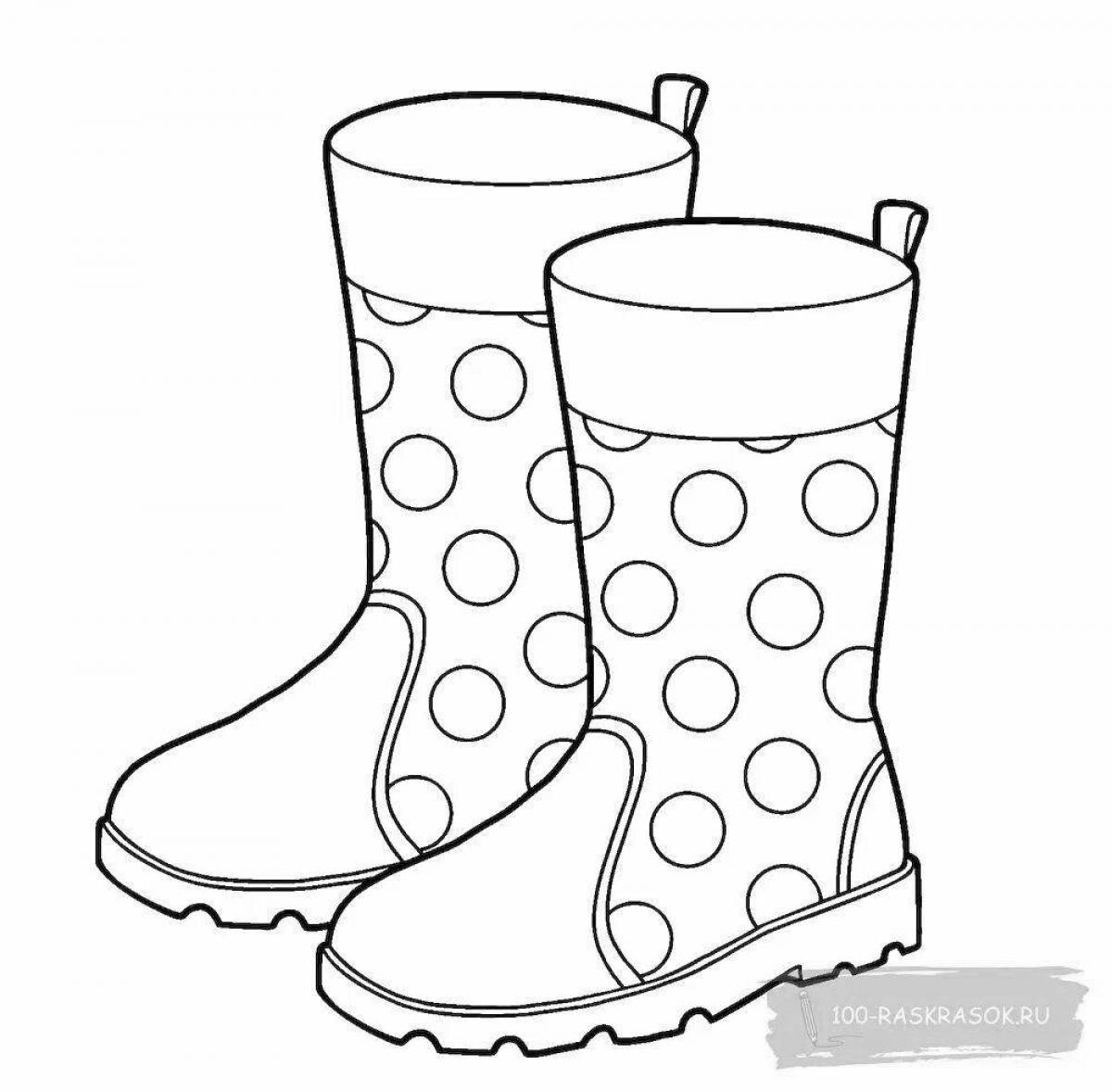 Coloring page cool rubber boots