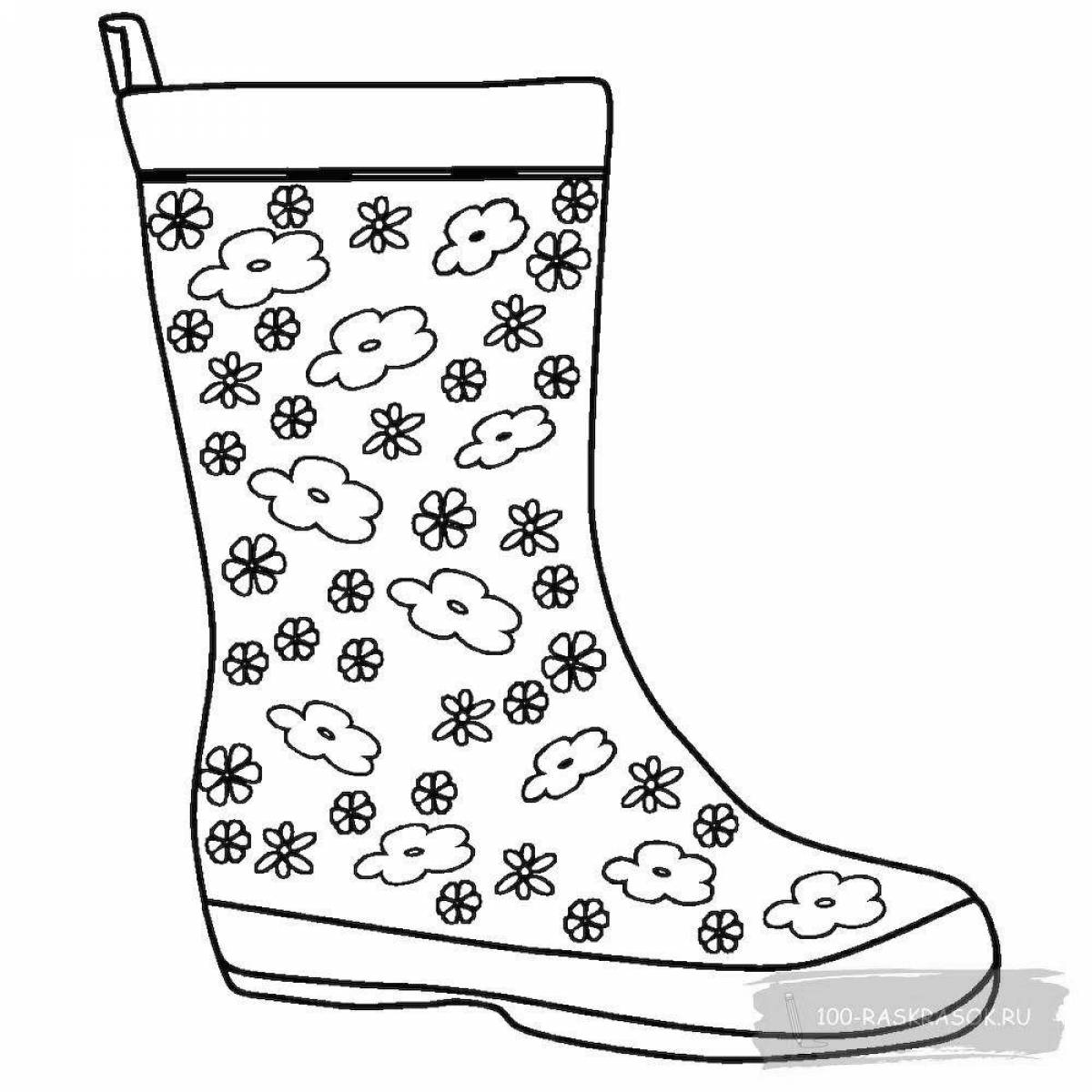 Attractive rubber boots coloring page