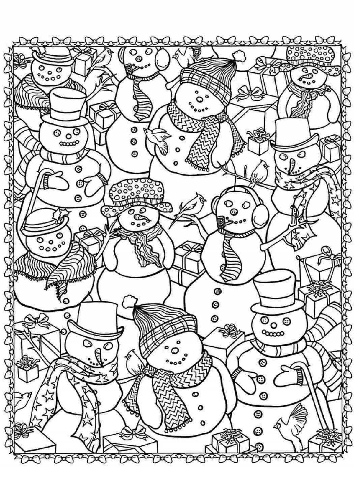Delightful winter anti-stress coloring book for kids