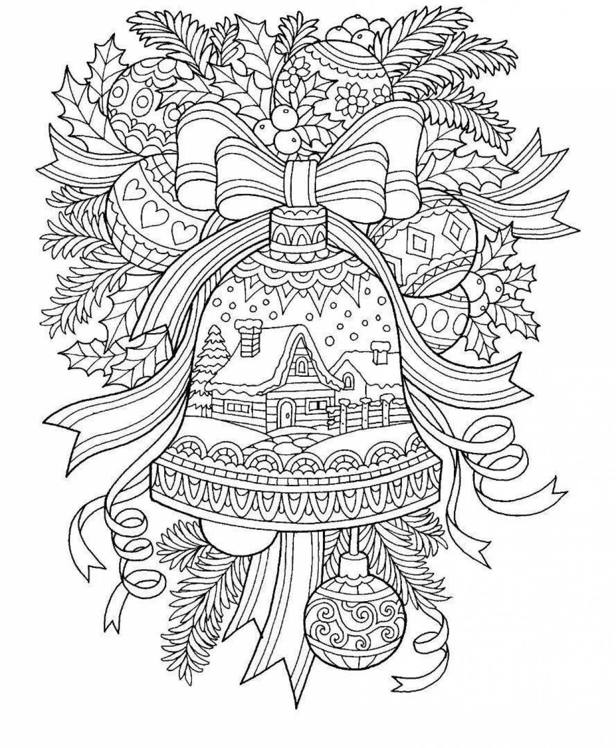 Bright winter anti-stress coloring book for kids