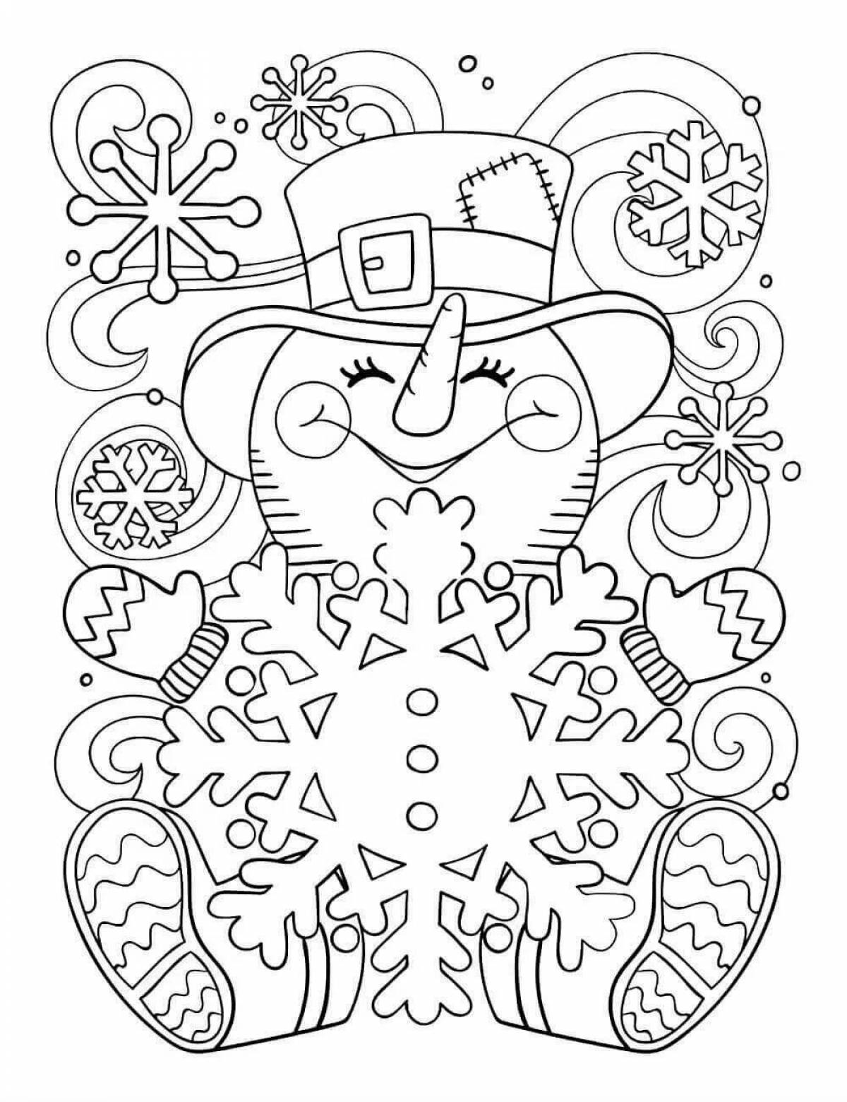 Violent winter anti-stress coloring book for kids