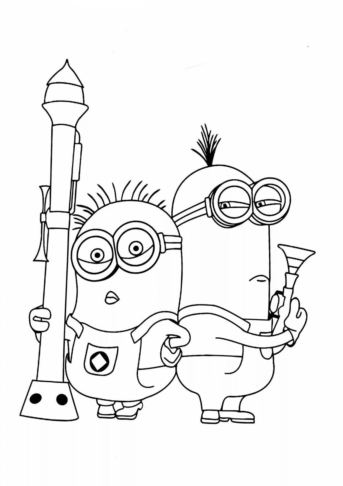 Color-crazy coloring page modern cartoons