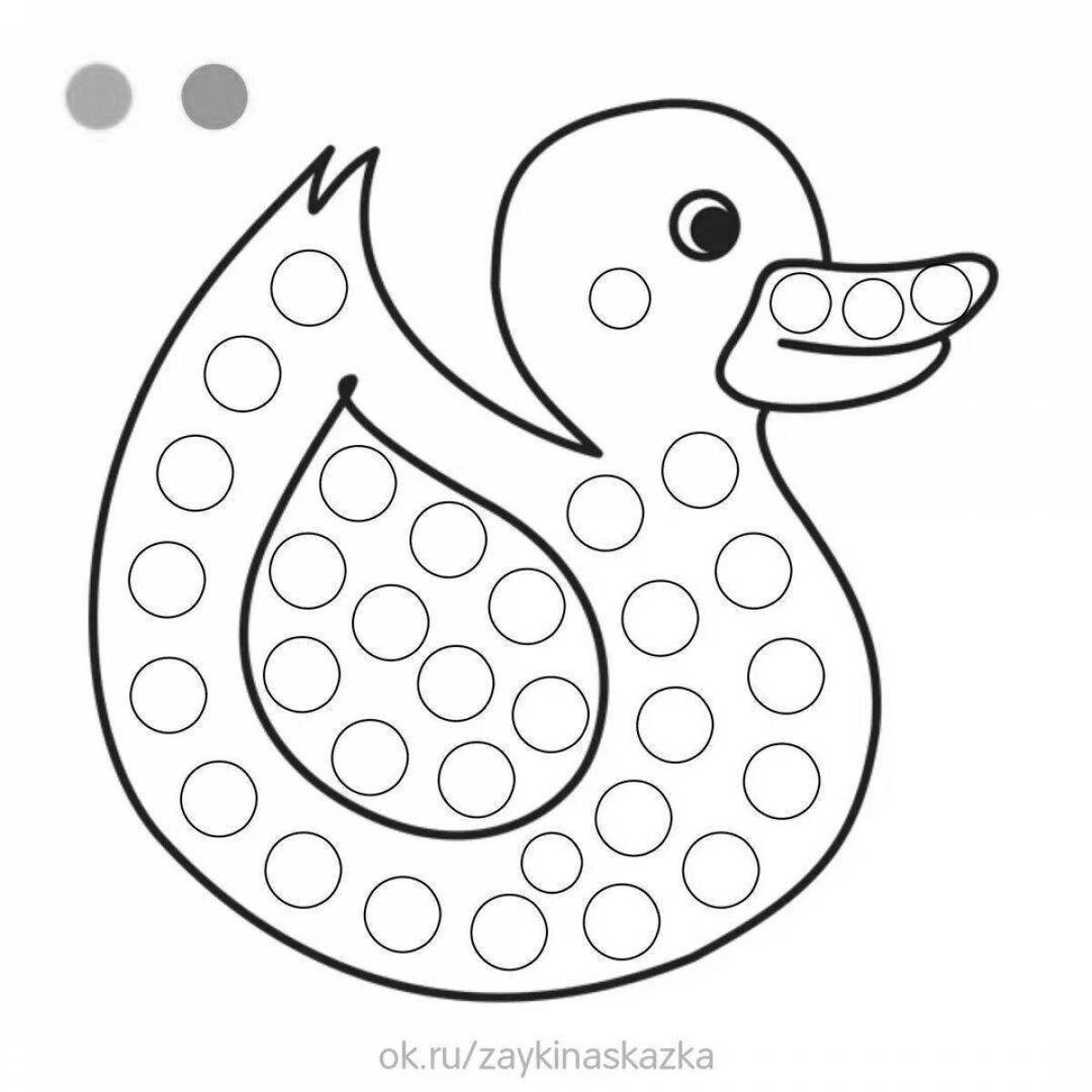 Bright Dymkovo duck coloring book for kids