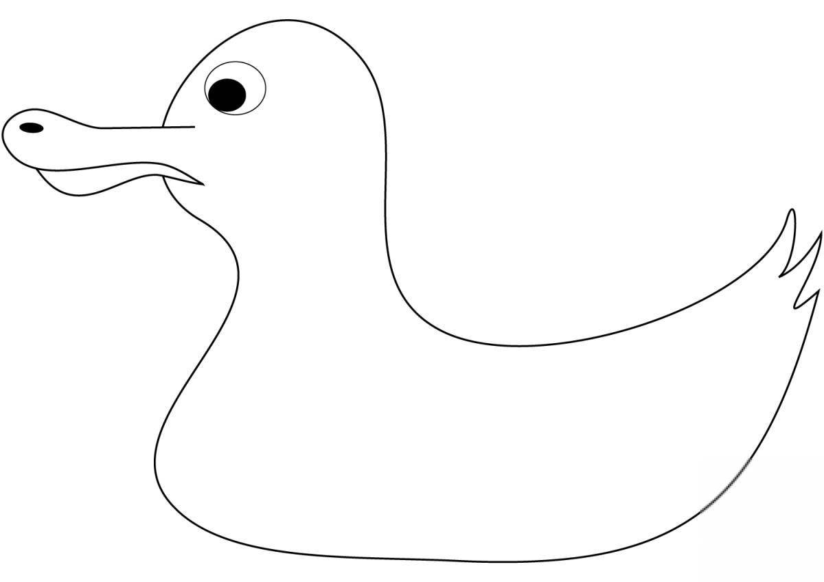 Playful Dymkovo duck coloring book for children