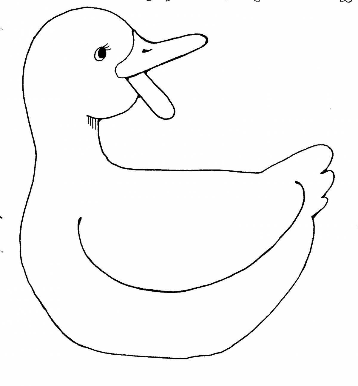 Креативная раскраска дымковская утка для детей