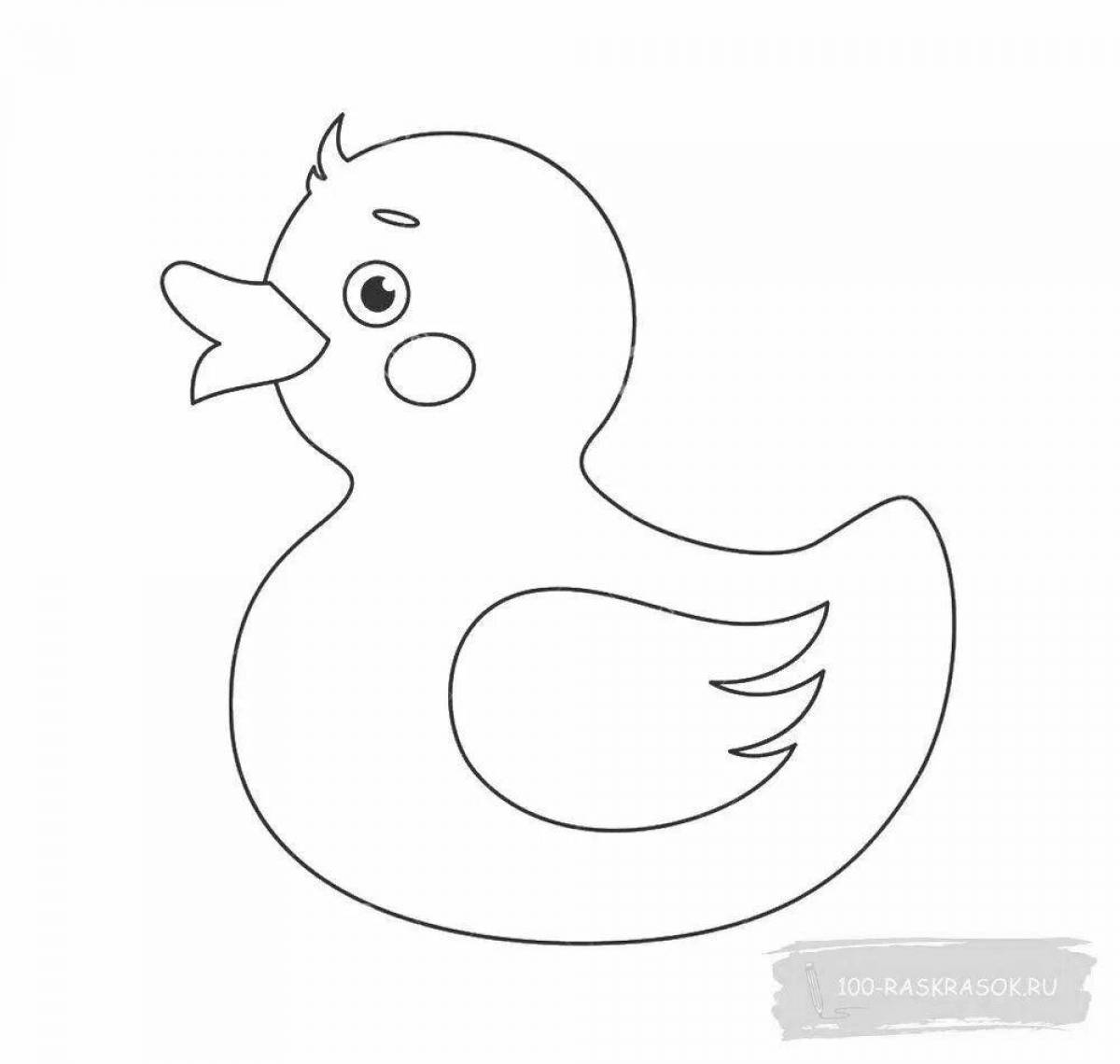 Cute Dymkovo duck coloring book for kids