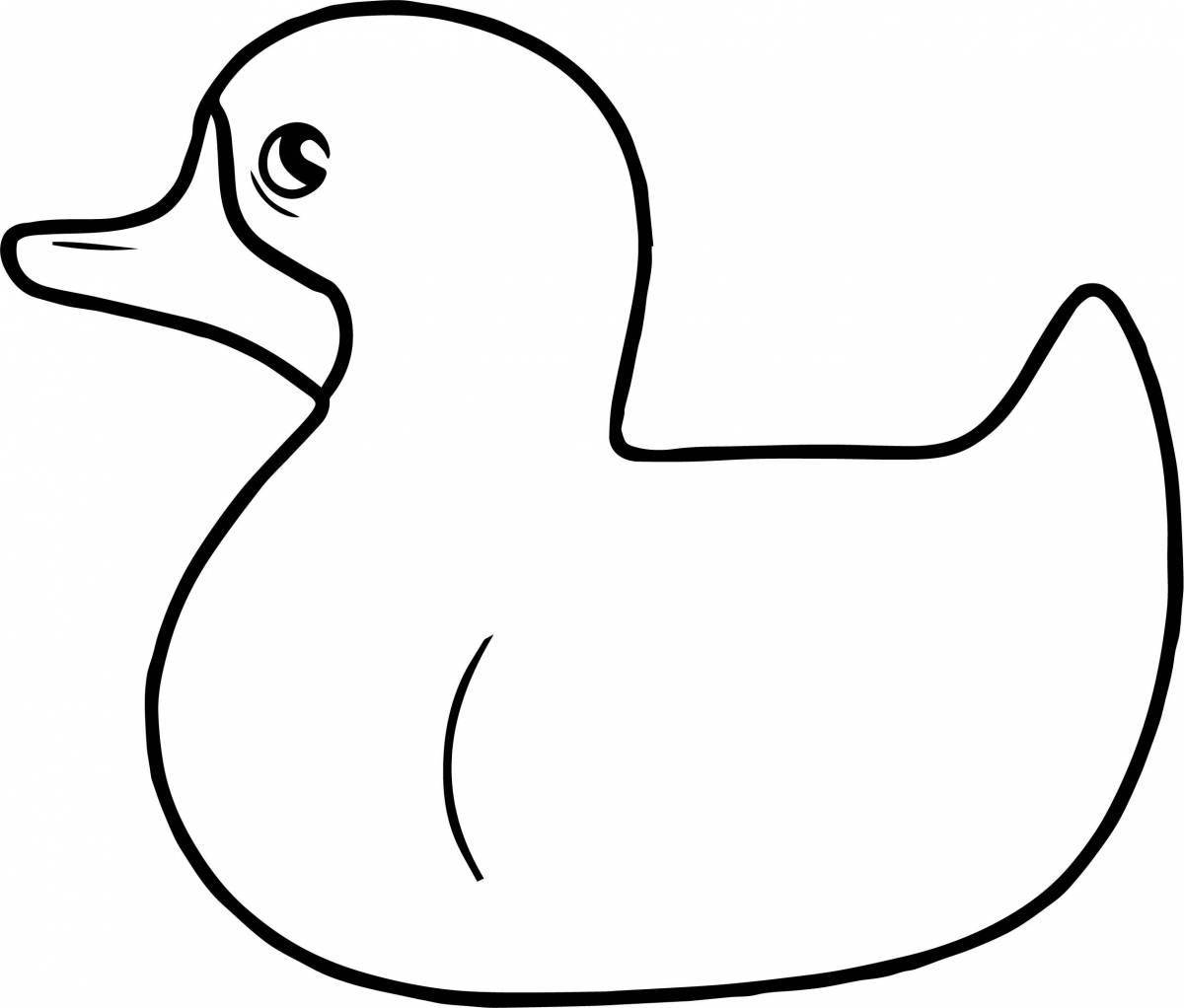 Cute Dymkovo duck coloring book for kids