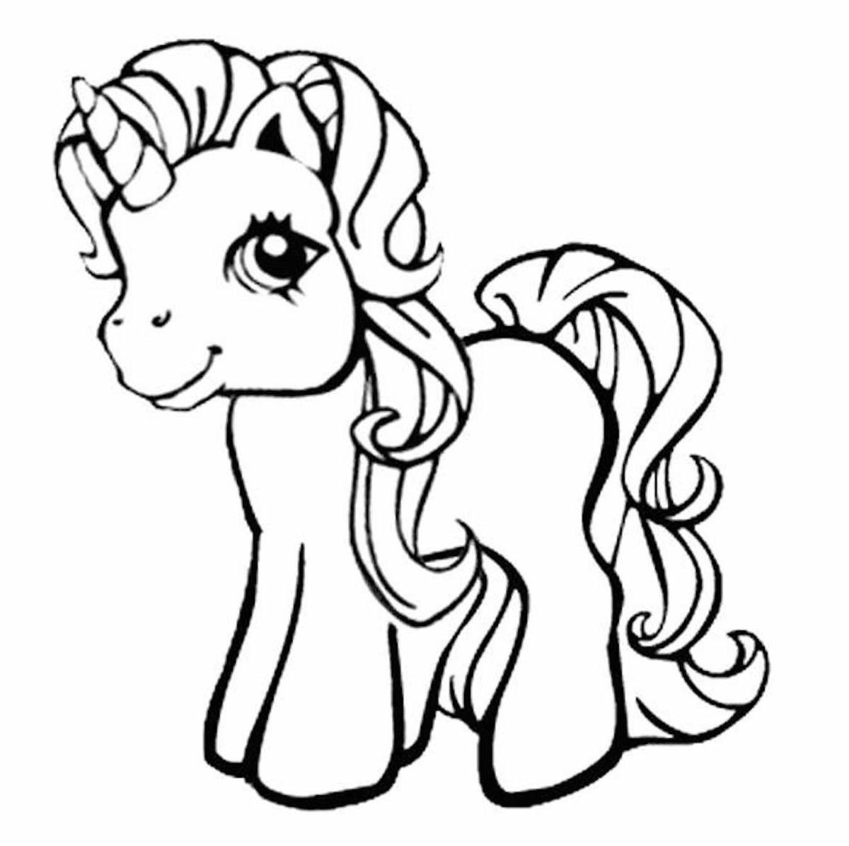 Lovely coloring pony unicorn for girls