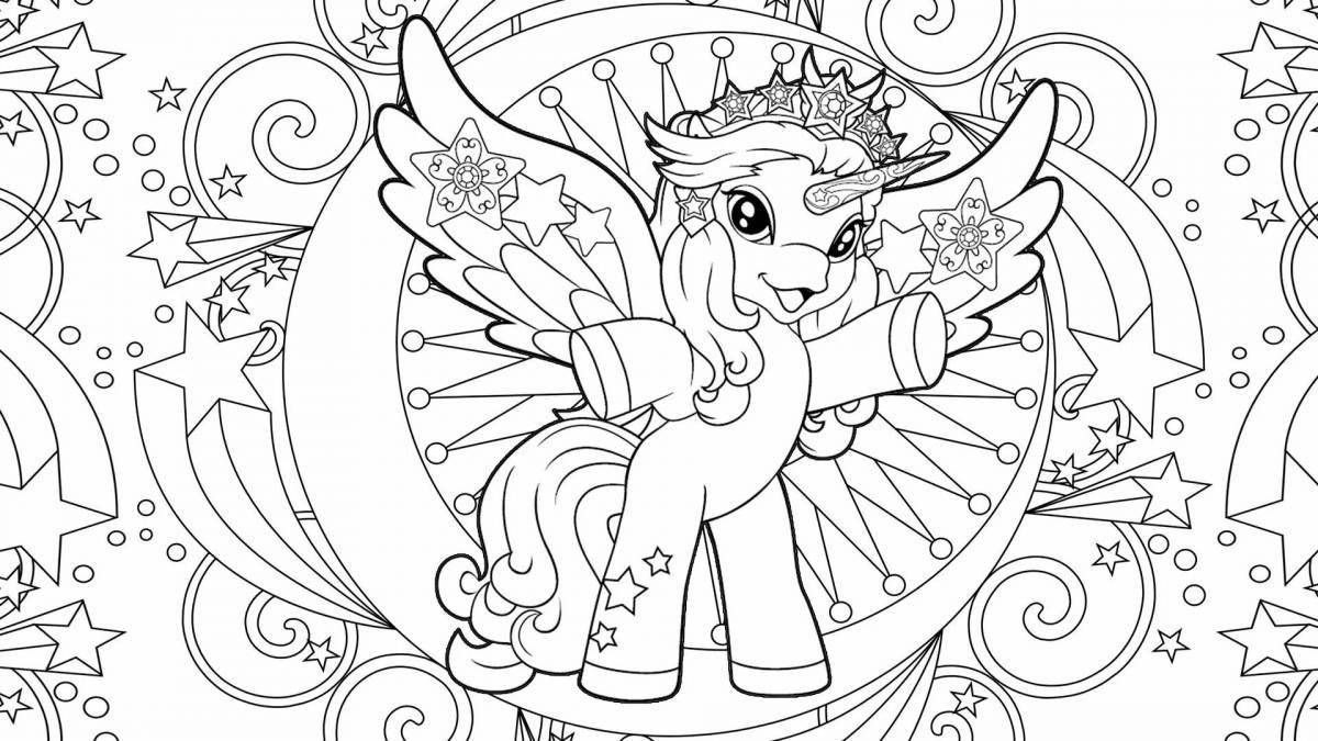 Glitter coloring pony unicorn for girls