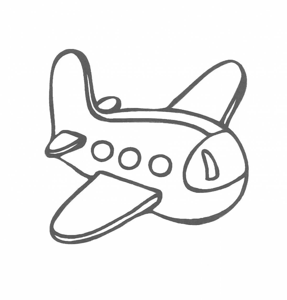 Colorful drawing of an airplane for children