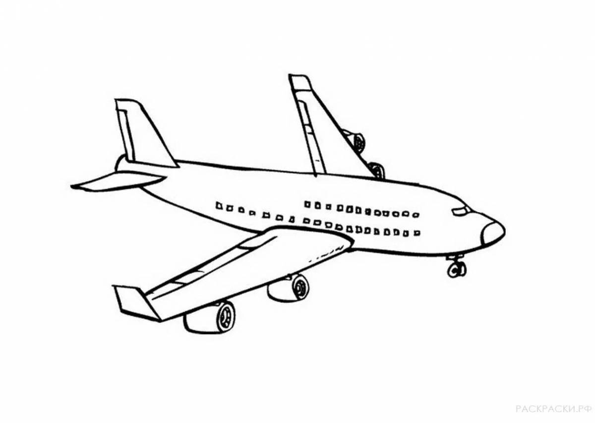 Fun drawing of an airplane for kids