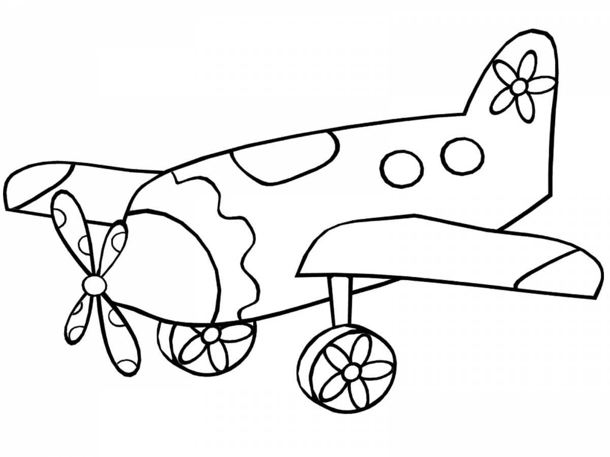 An interesting drawing of an airplane for kids