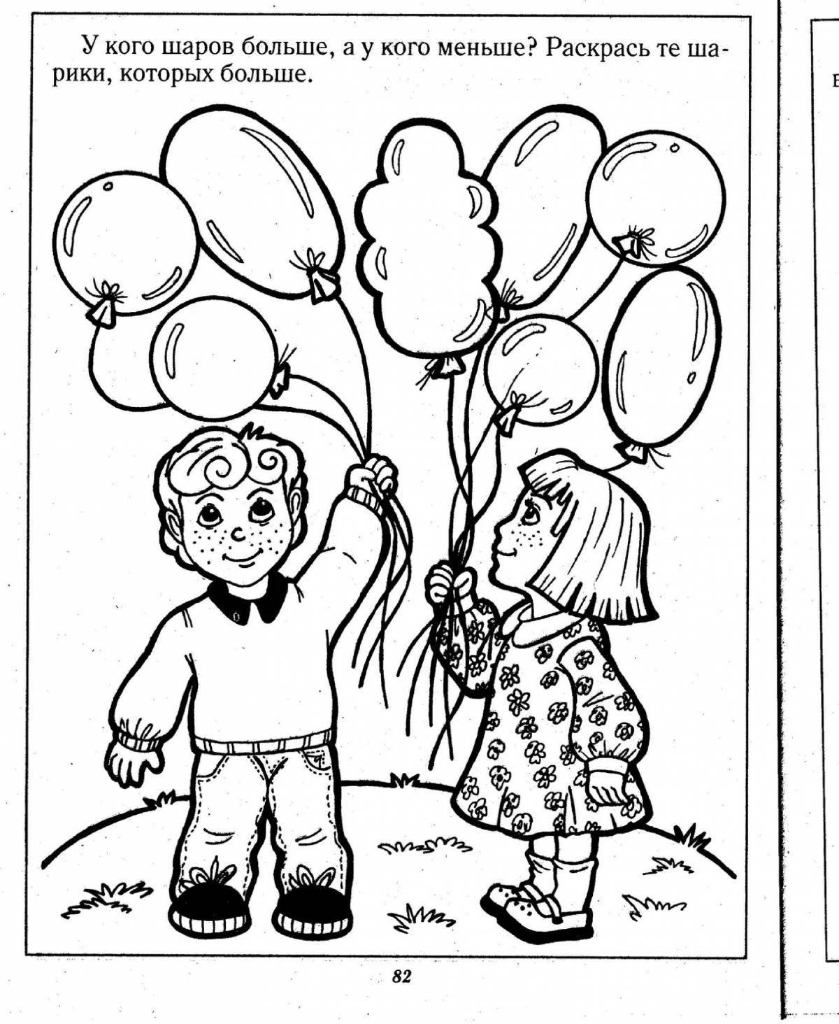 Bright big and small coloring pages for kids
