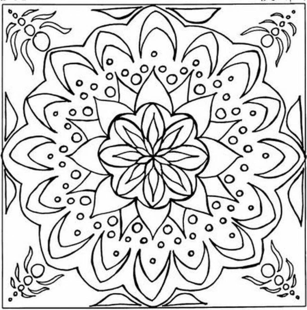 Pavloposad scarf coloring page for children