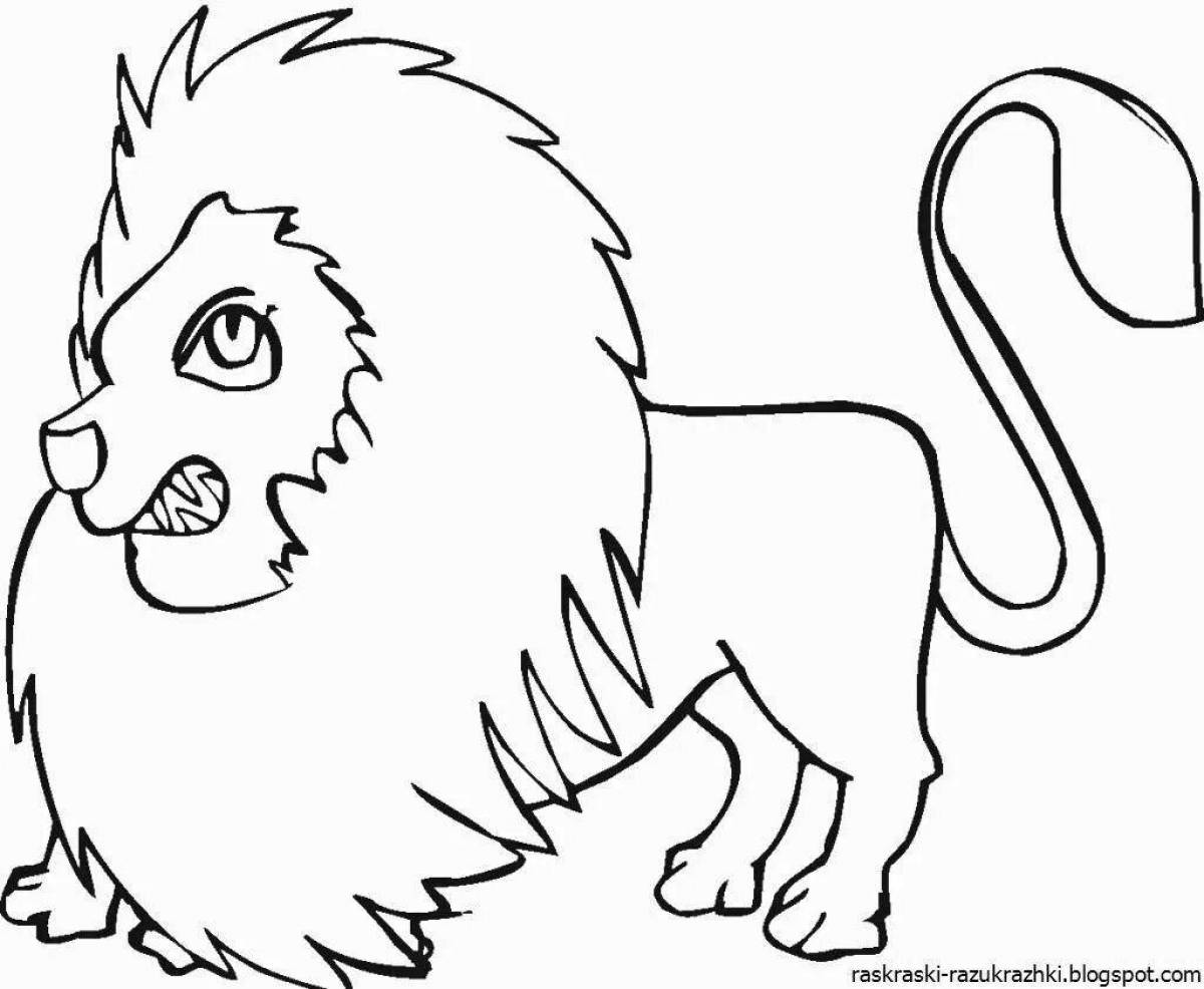 Intricate lion drawing for kids