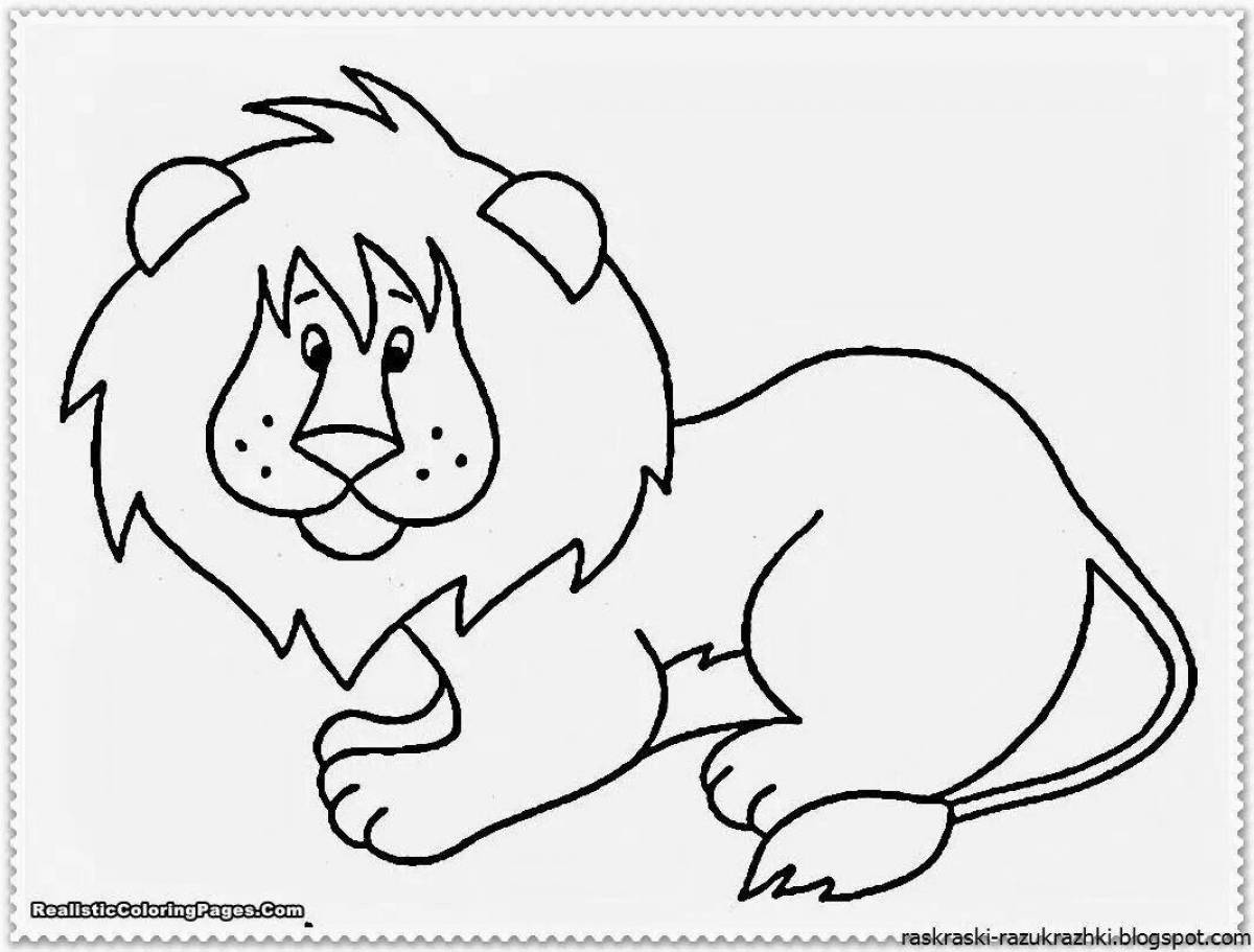 Креативный рисунок льва для детей