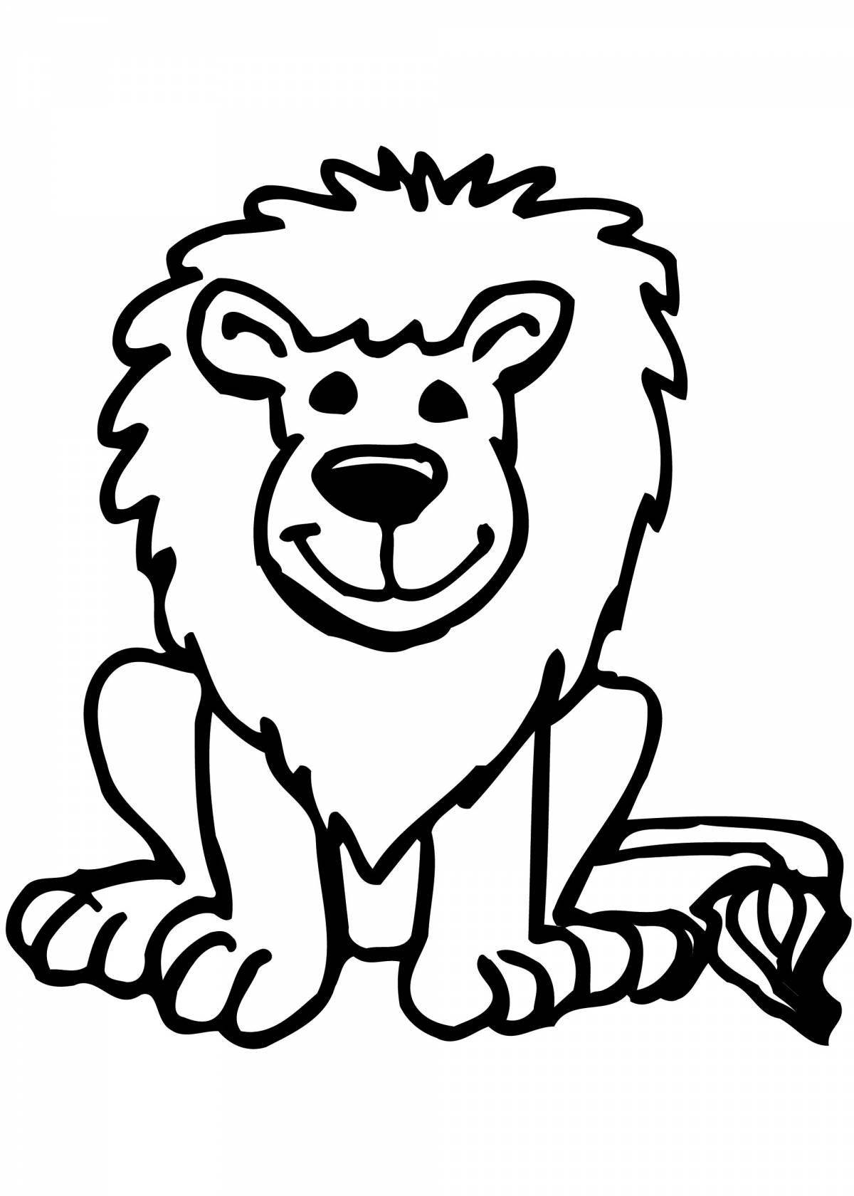 Восхитительная страница раскраски льва для детей