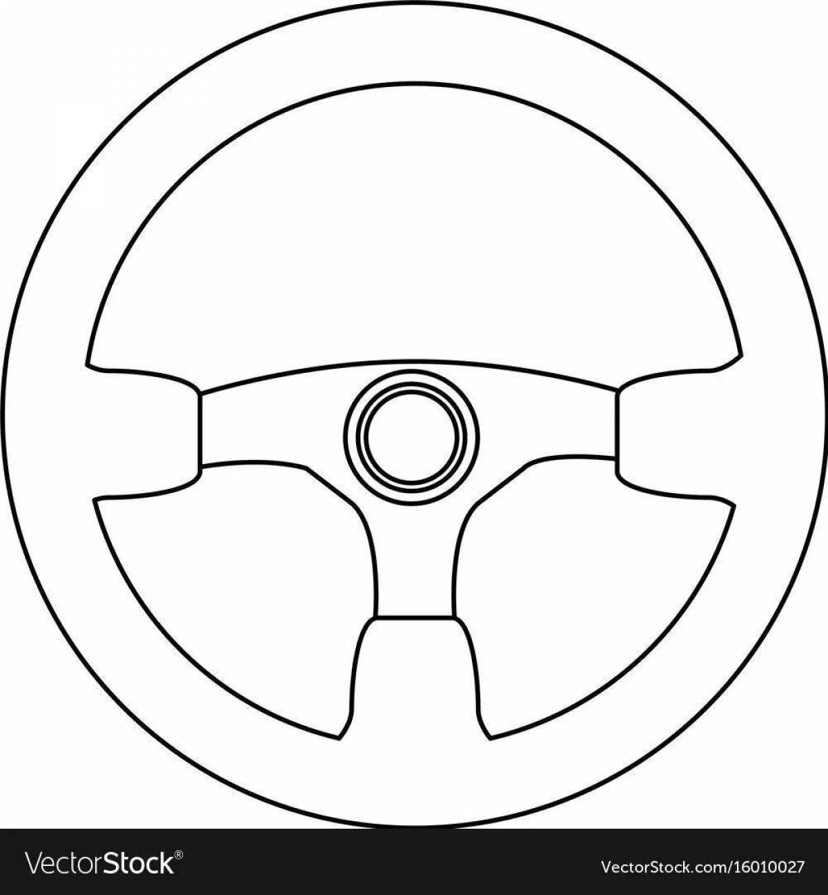 Coloured steering wheel for children's car