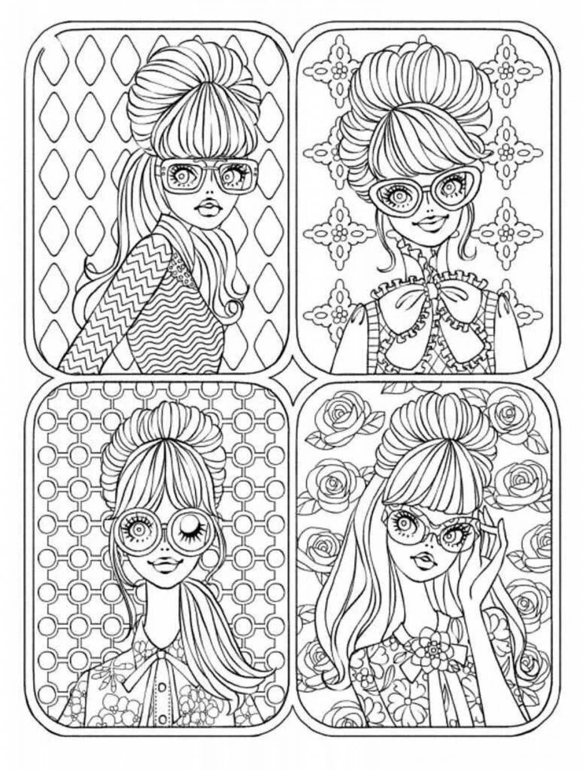 Fashionable coloring book for girls of all ages