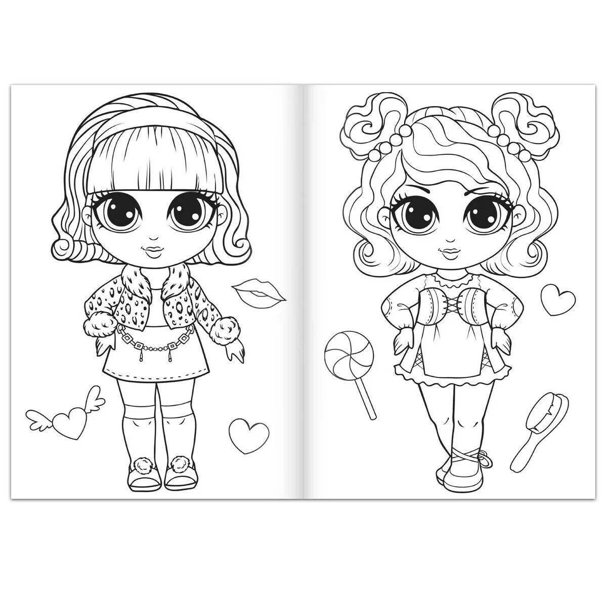 Playful coloring book for girls of all ages
