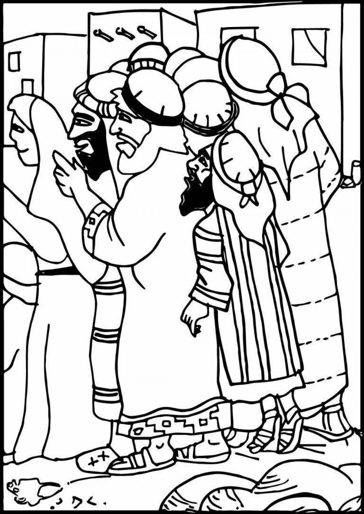 Coloring page joyful publican and Pharisee