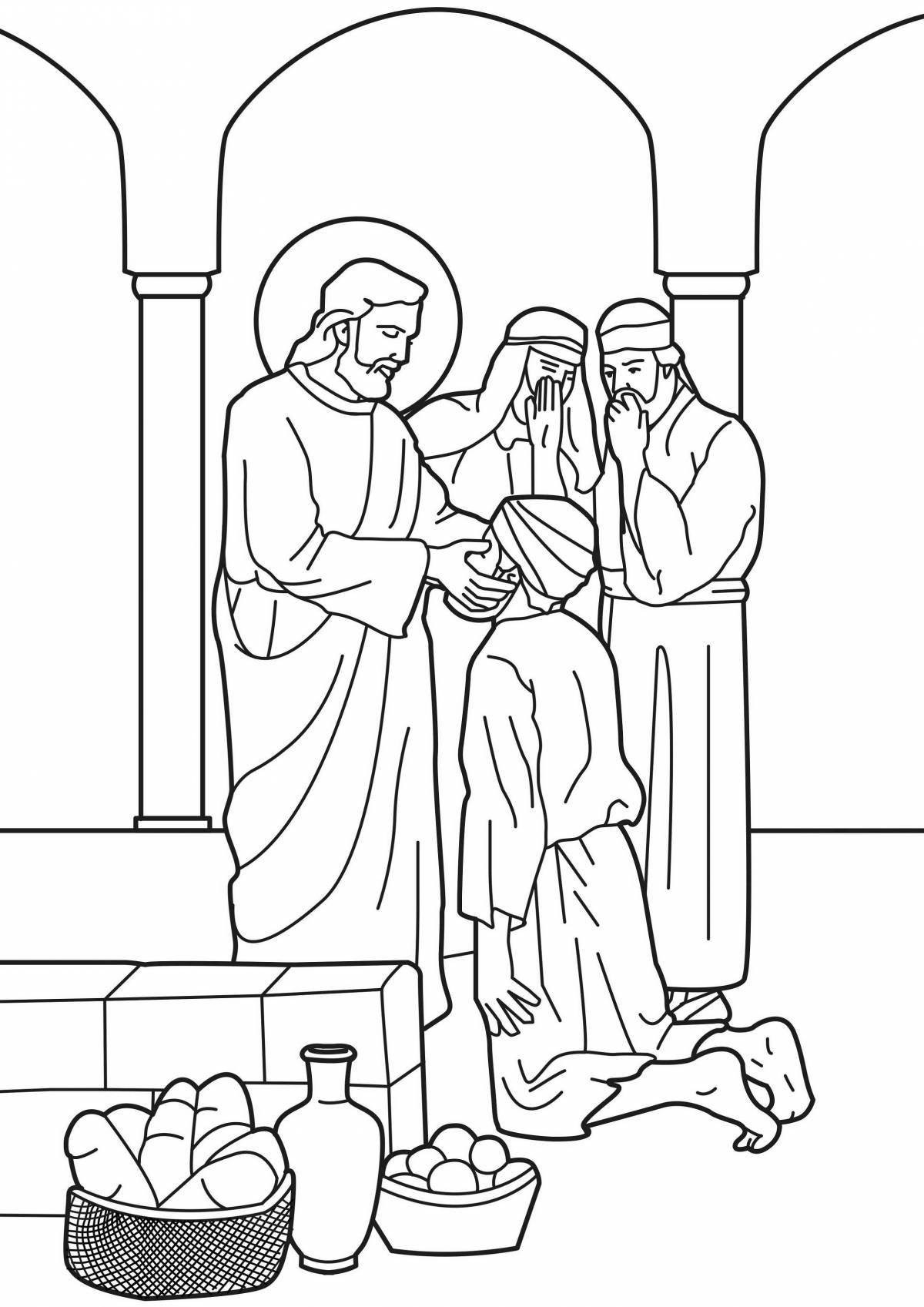 Coloring book playful publican and Pharisee