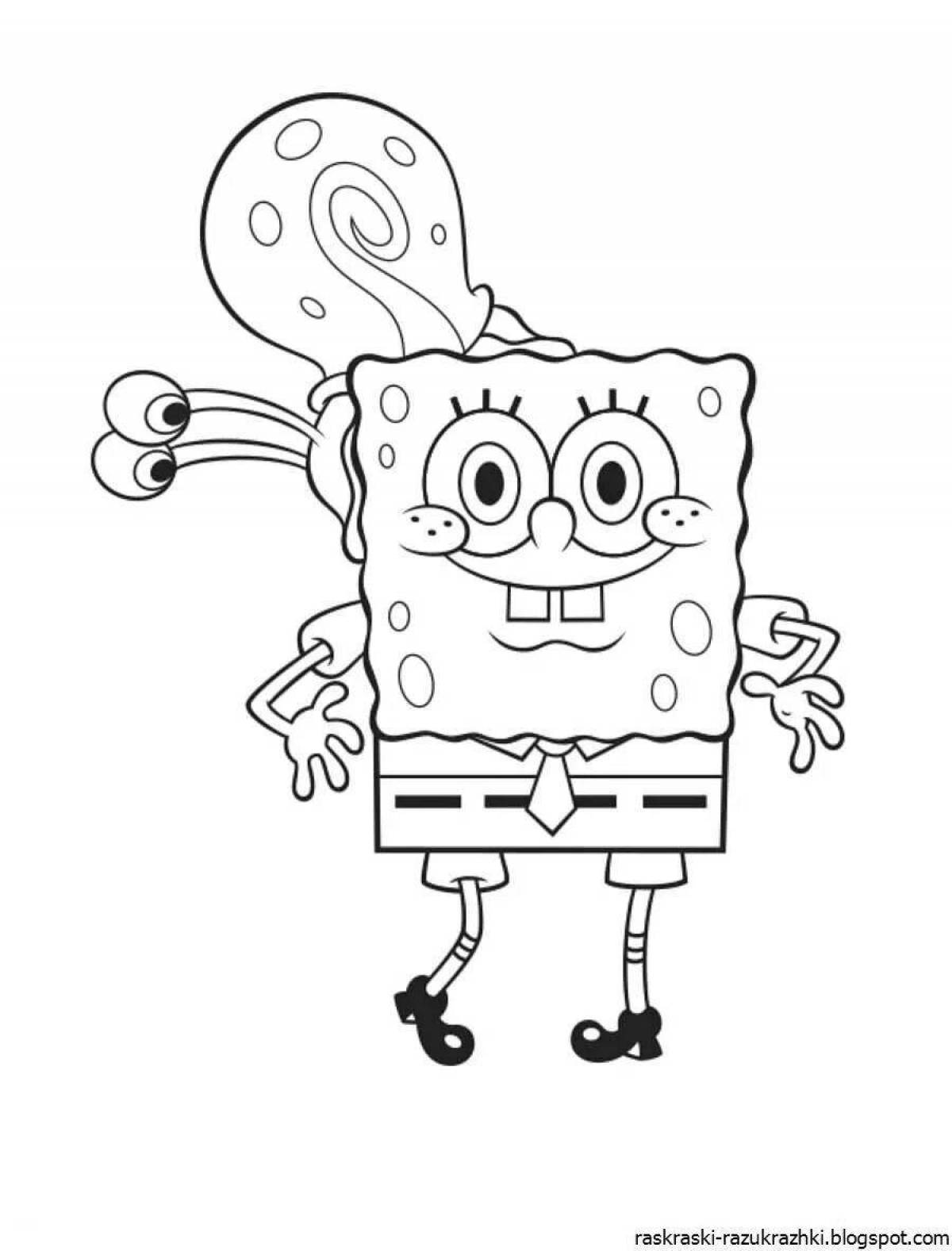 Joyful coloring spongebob for kids