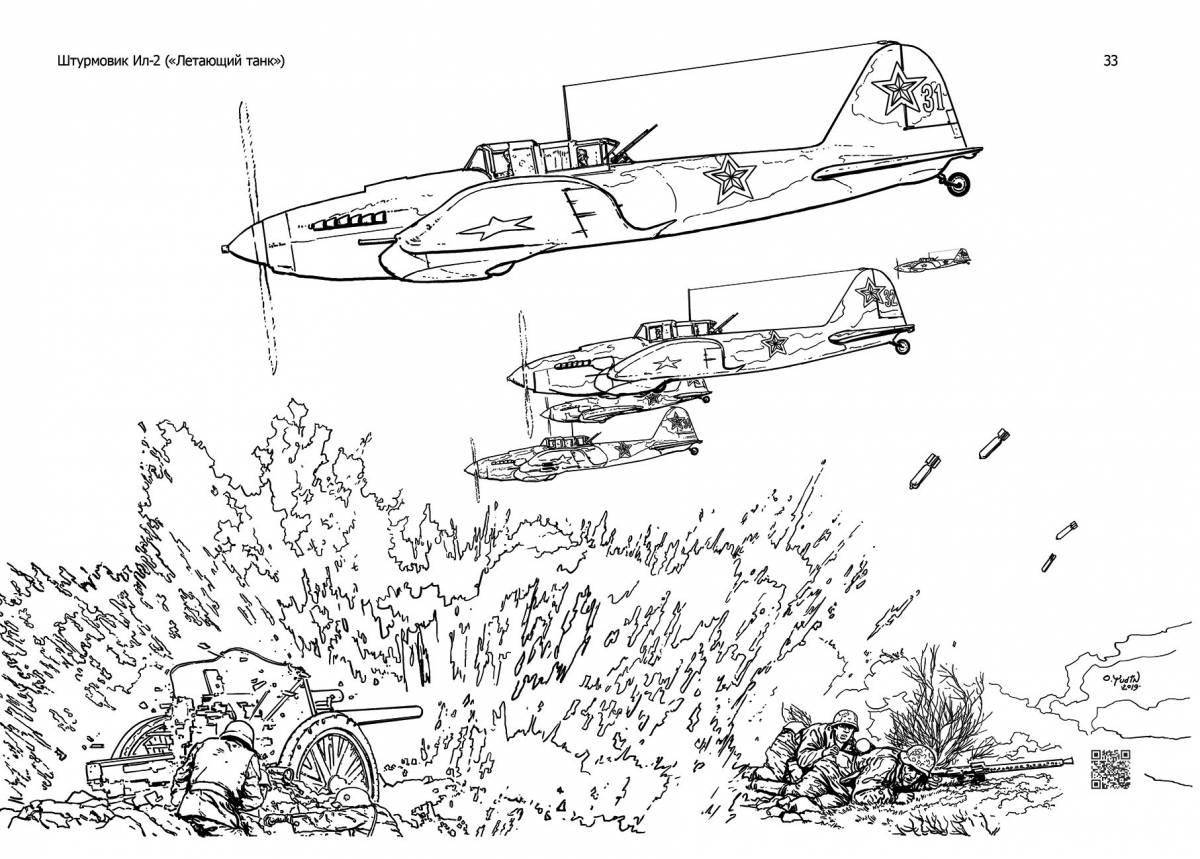 Playful coloring book great patriotic war for kids