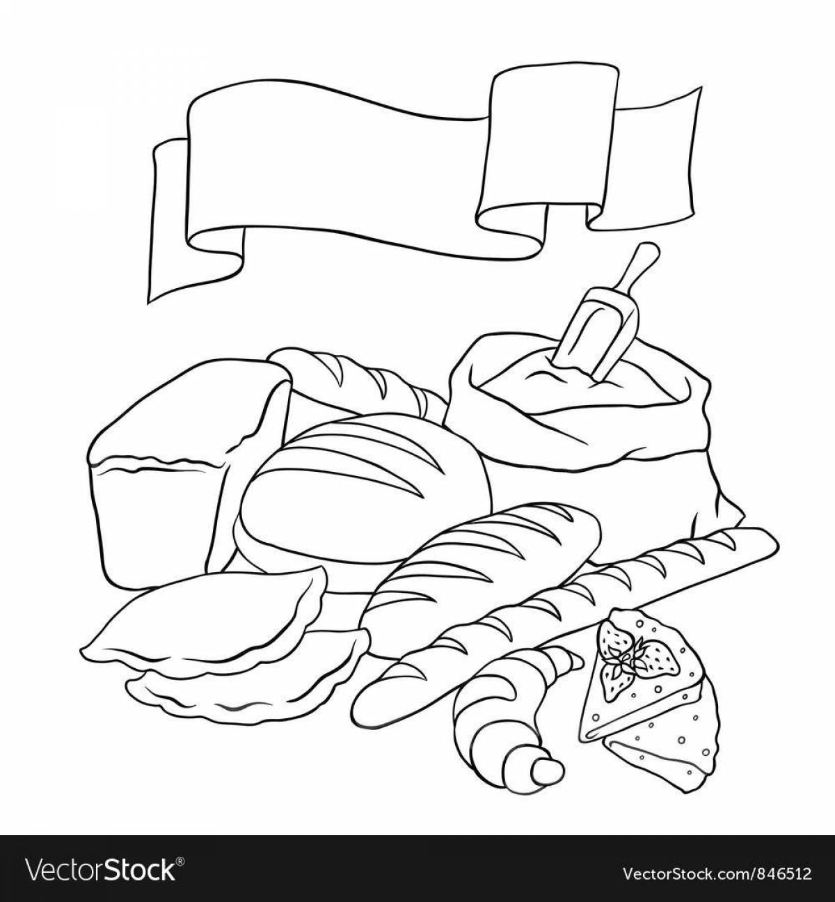 Раскраска Радостный хлеб вокруг головы для детей