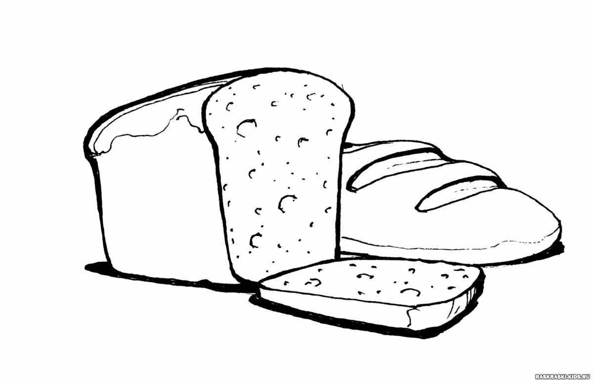 Раскраска Разноцветно-мечтательный хлеб вокруг головы для детей