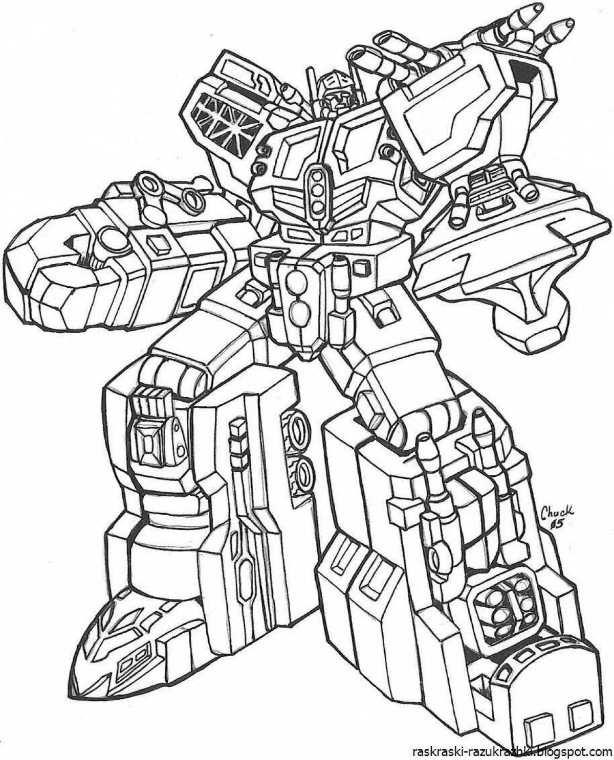 Children's transforming robot coloring book for kids