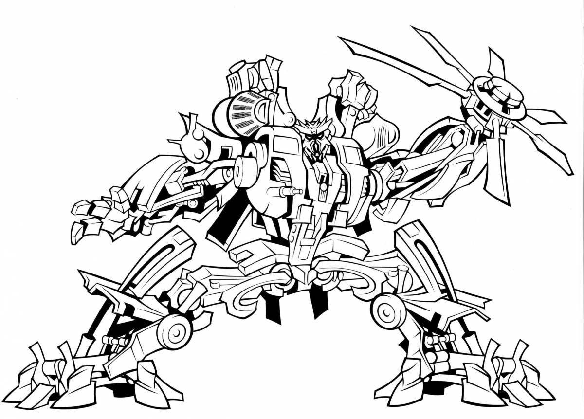 Creative Transforming Robot Coloring Page for Kids
