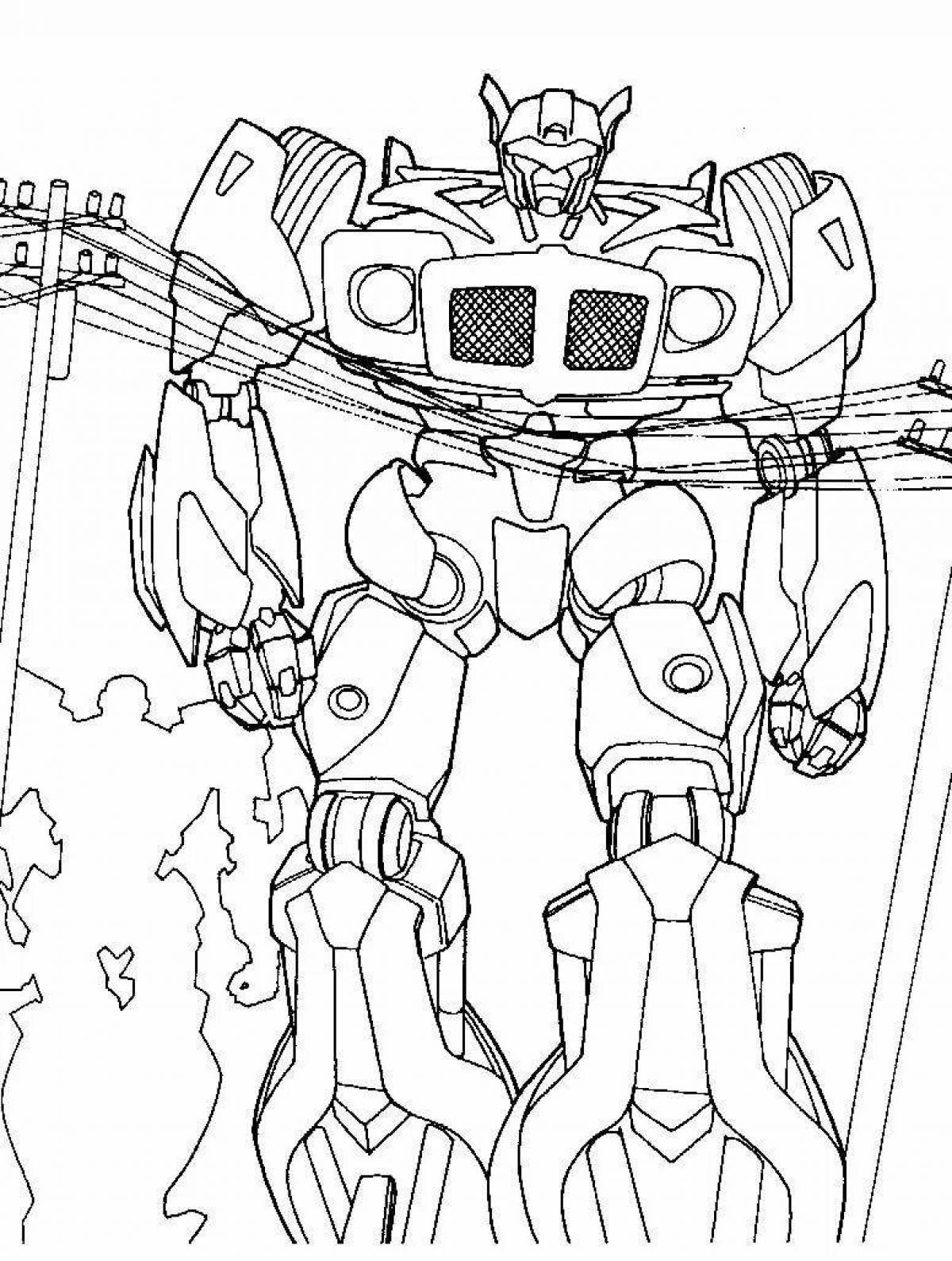 Transforming robot coloring pages for kids