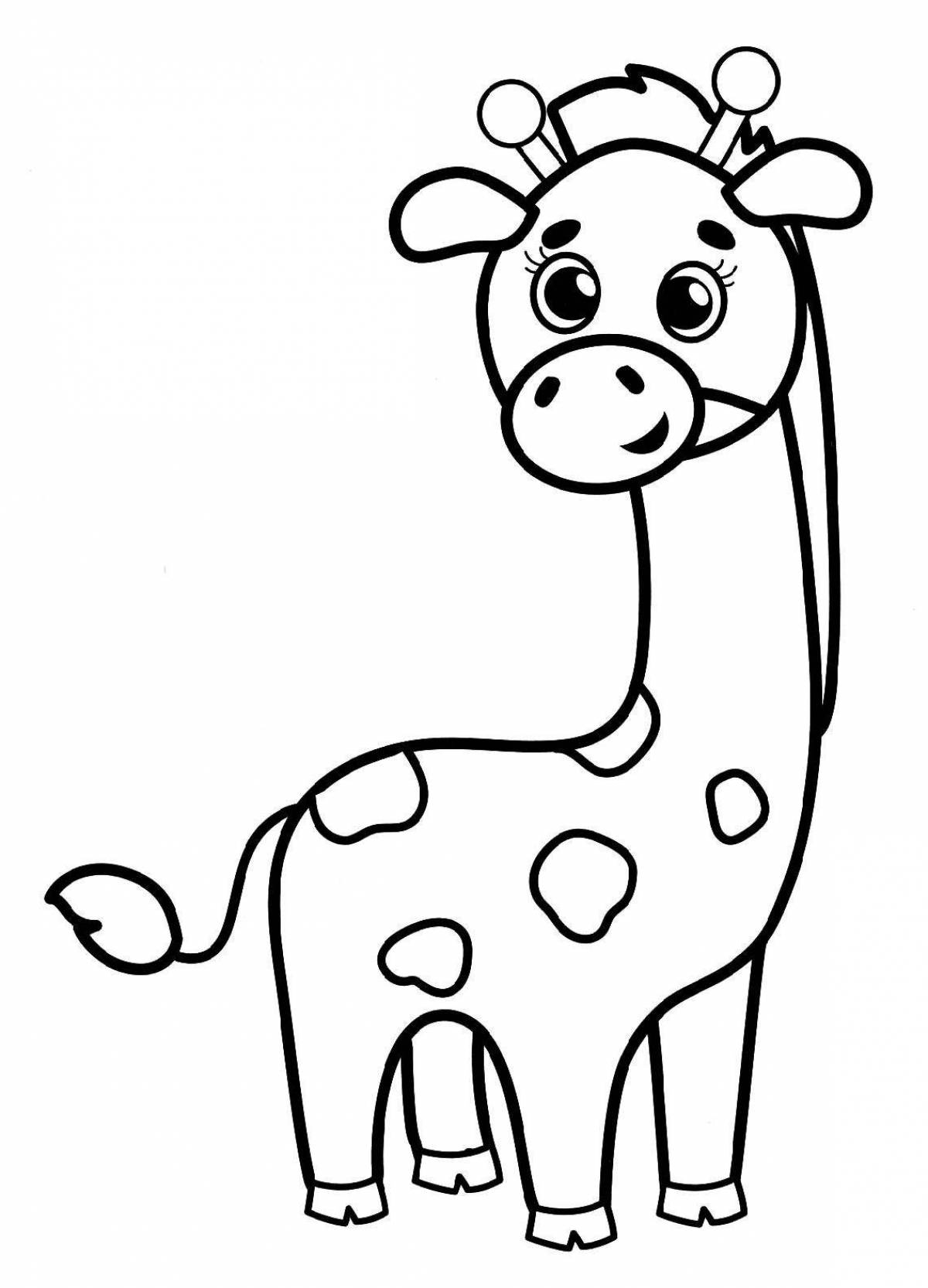 Funny giraffe without spots for kids